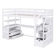 preview thumbnail 11 of 14, Twin Size Loft Bed with Desk, Drawers, and Storage Staircase, White