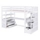 preview thumbnail 27 of 30, Twin Size Loft Bed with Desk, Shelves, Storage Staircase, and 2-Drawers in Grey for Maximized Space Bedroom
