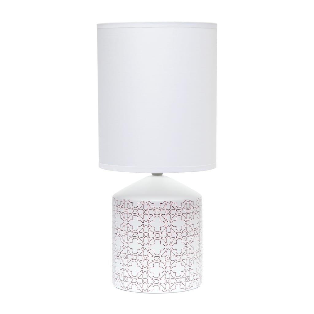 18.5 in. Tan Finish Table Lamp with White Shade, Sturdy Table Lamp for Living Rooms and Bedrooms