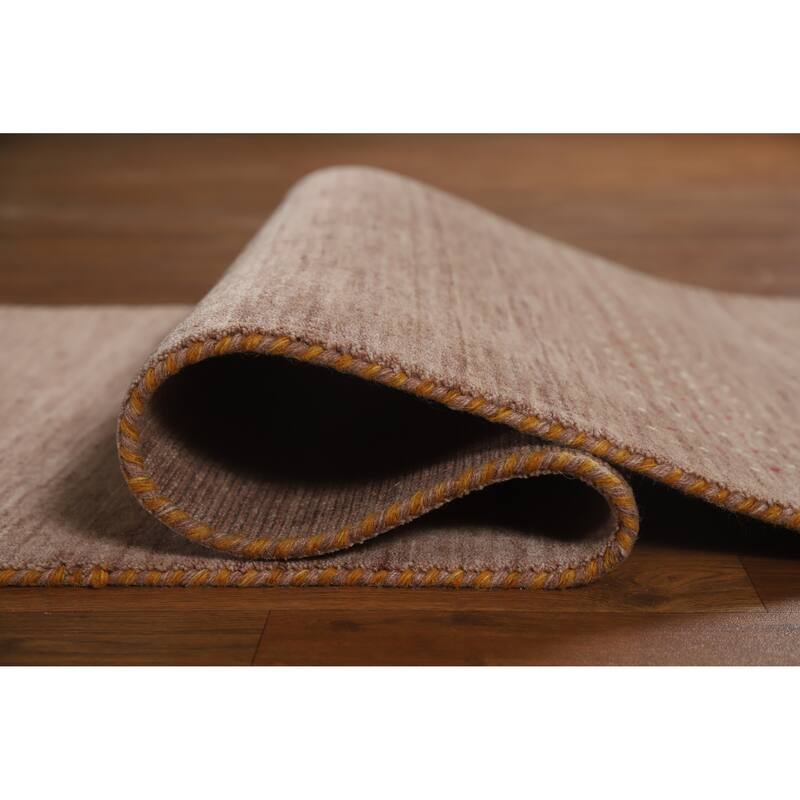 Tribal Gabbeh Indian Runner Rug Handmade Brown Oriental Wool Carpet - 2'8" x 10'0"