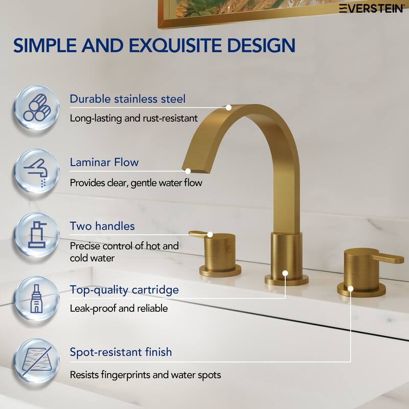 3-hole installation widespread bathroom faucet with dual lever handles