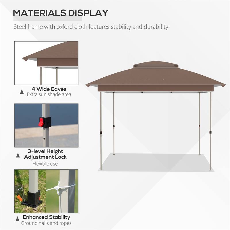 Outsunny 12' x 12' Pop Up Canopy Tent with Netting,Instant Sun Shelter