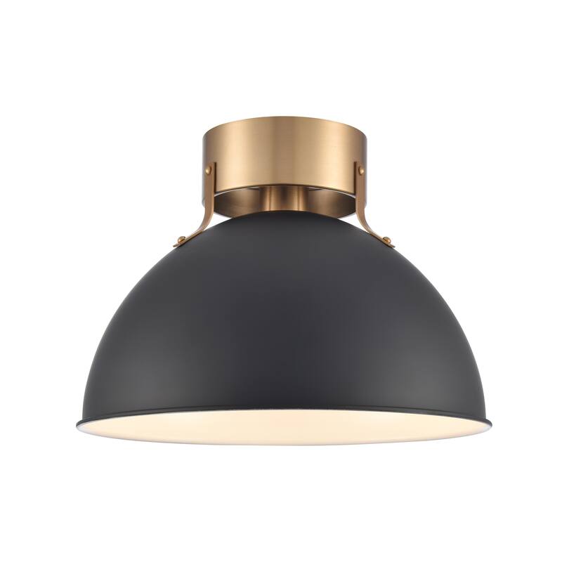 Elk Home Zayne Brushed Gold With Metal Shade 1 Light Semi Flush