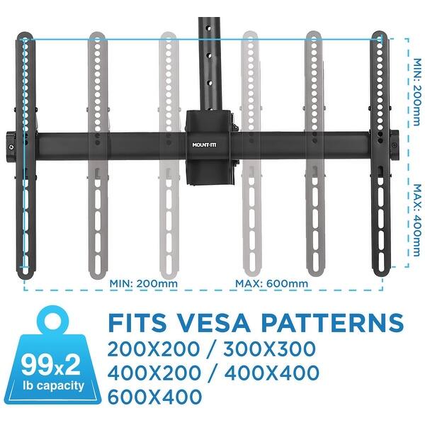 Shop Mount It Dual Screen Tv Ceiling Mount For 37 To 70 Tvs