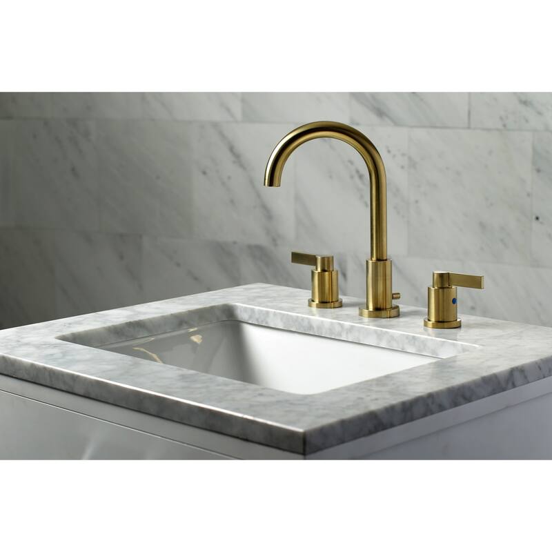 Kingston Brass NuvoFusion Two-Handle 3-Hole Deck Mount Widespread Bathroom Faucet