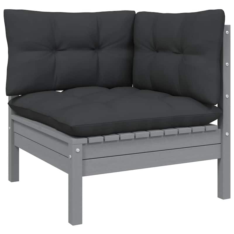 vidaXL Solid Pinewood Patio Lounge Set 6 Piece with Cushions Multi Colors - 25" x 25" x 24.6"