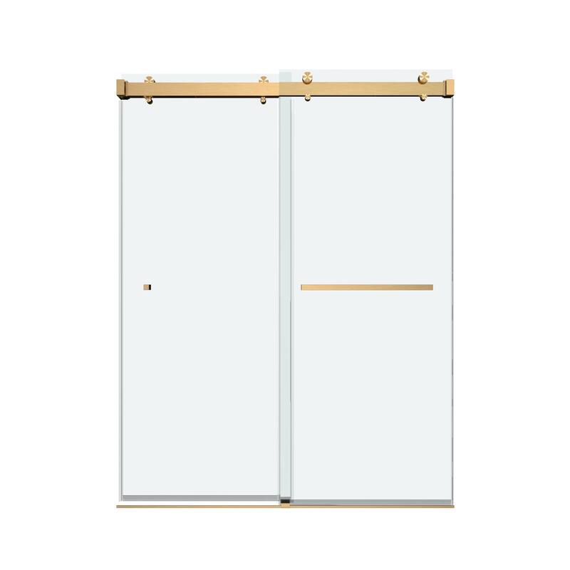 VS Series 62" - 66" W X 78" H Soft Closing Frameless Double Sliding Shower Doors With 3/8" Clear Tempered Glass
