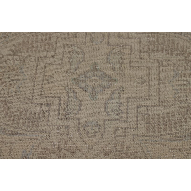 Floral Beige Tabriz Persian Area Rug Hand-Knotted Wool Carpet - 9'6"x 12'10"