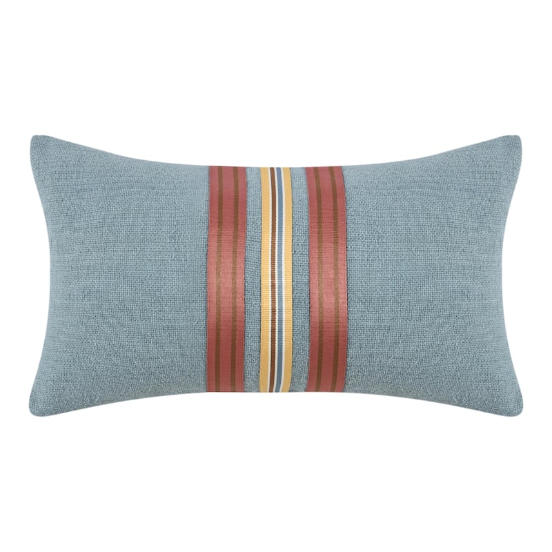 Villa by Classic Home Breton Blue Linen Blend Throw Pillow, Blue