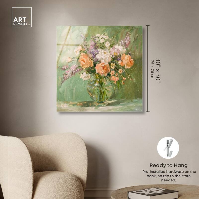 Vase and Greenery Acrylic by Art Remedy, Ready to Hang