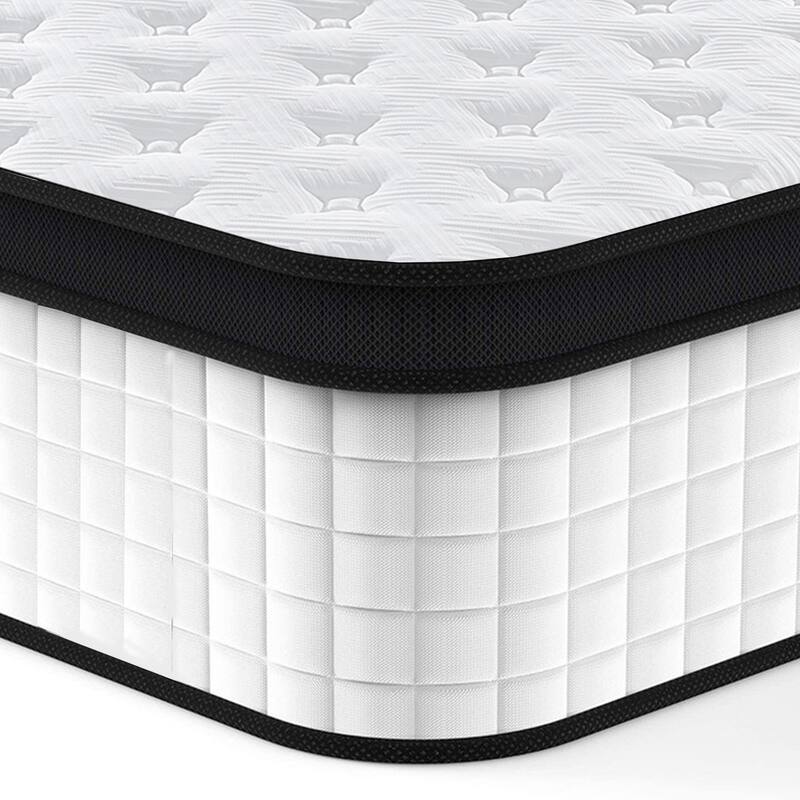 GDFStudio - Mireille 12 Inch Memory Foam Euro-Top Mattress with Reinforced Pocket Springs