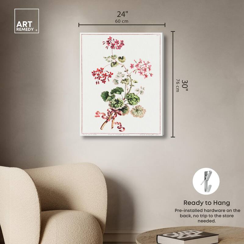 Carlet Variegated Geranium 1801 Canvas by Art Remedy, Gallery Wrapped