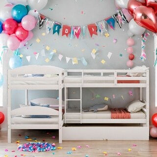 Wonderful Design Twin L-Shaped Bunk bed with Trundle