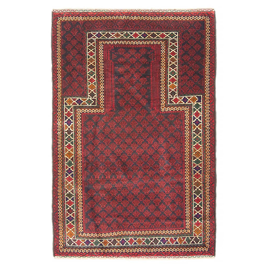Teimani Burgundy Rug 3'0" x 4'8" - 3'0 x 4'8