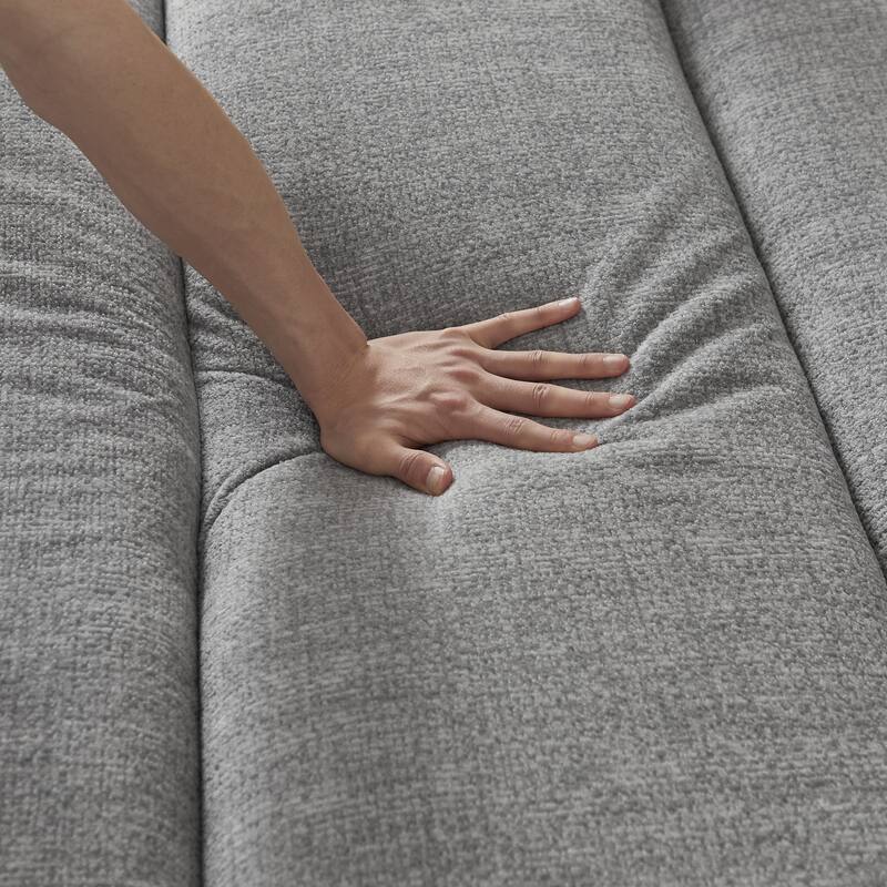 Floor Standing Sectional Sofa Chenille Modular Couch with Pillows