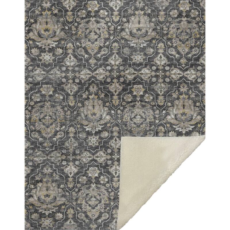 Premium Machine Washable ASB94 Traditional Global Sherpa Throw Blanket