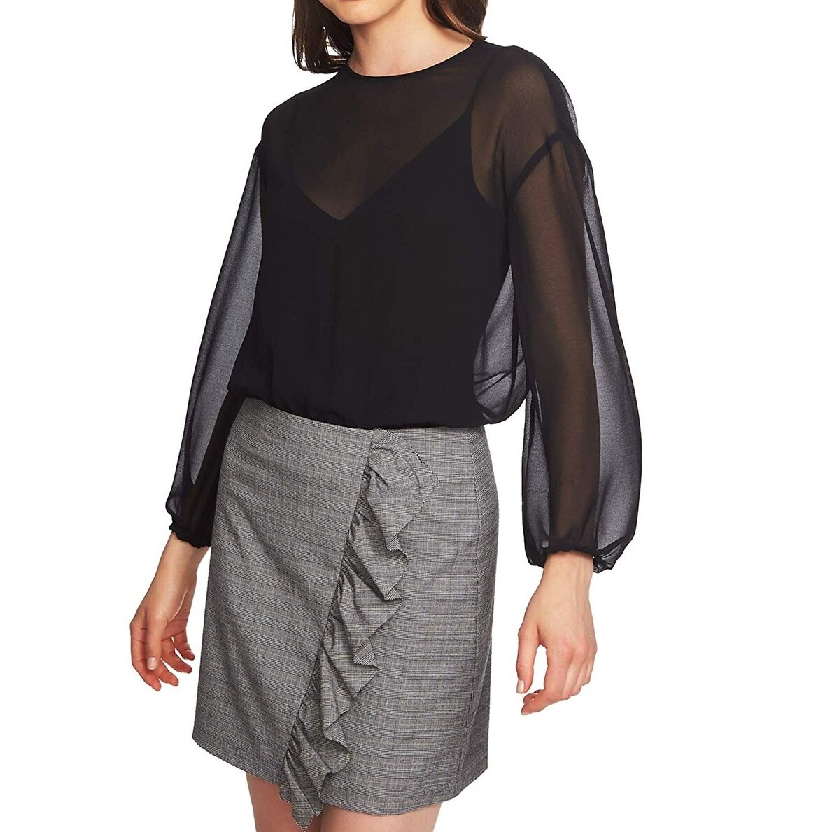 black long sleeve blouse formal