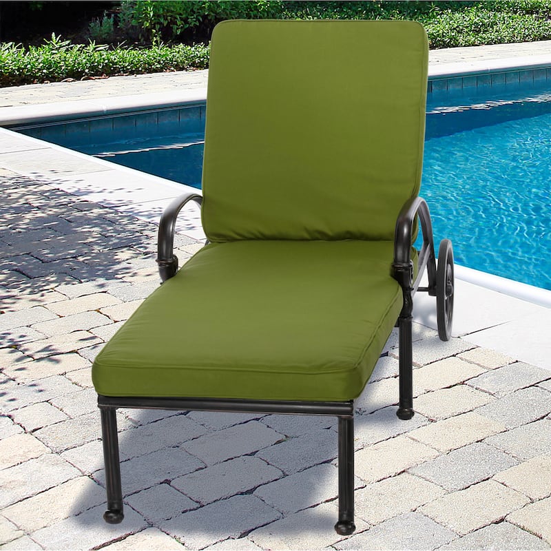 Sorra Home Outdoor 25-inch Chaise Lounge Cushion with Sunbrella Fabric - 25"