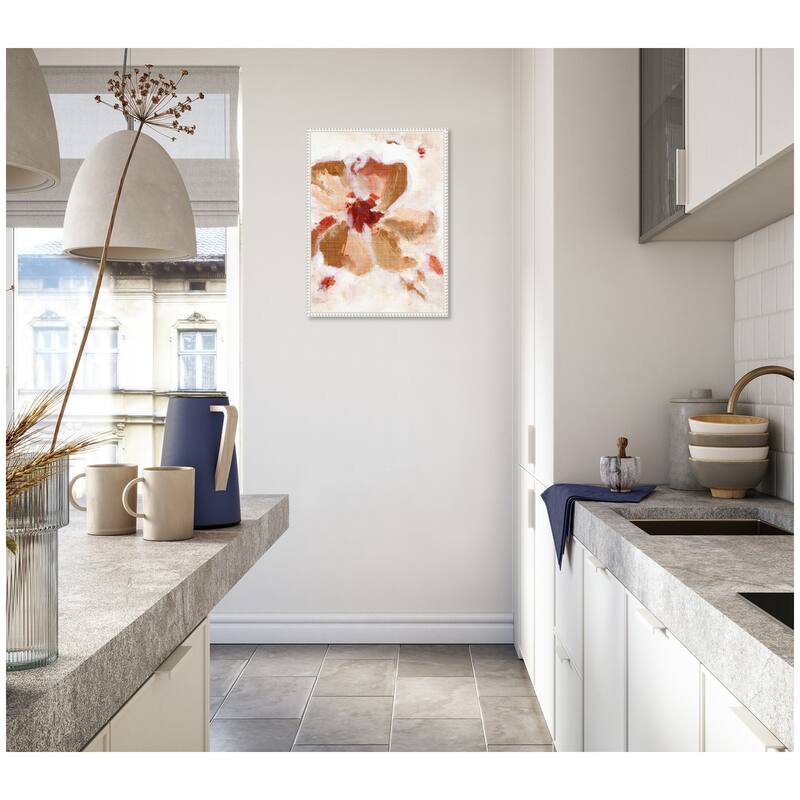 Kate and Laurel Sylvie Painterly Brown Blossom ll Framed Canvas by Nikita Jariwala