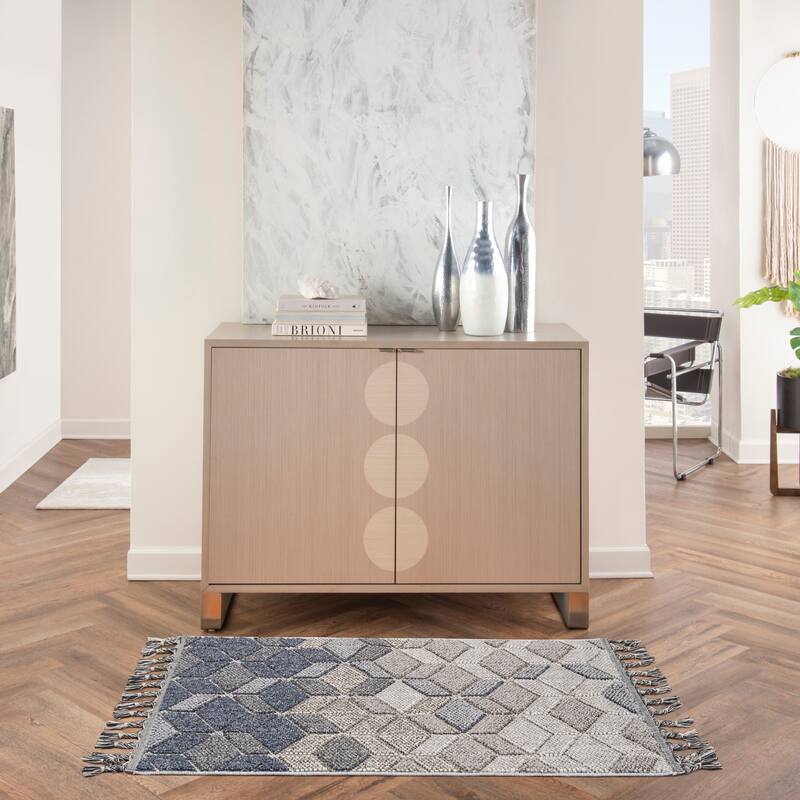 Nourison Elwood Contemporary Geometric Cube Area Rug - 2'2" x 4'5" - Grey/Slate