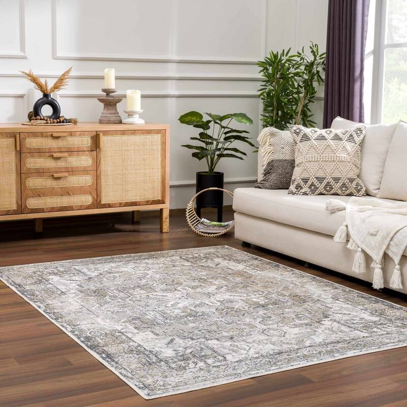 Hauteloom Manhattan Machine Washable Oriental Persian Medallion Vintage Distressed Area Rug