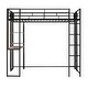 preview thumbnail 20 of 18, Black Twin Metal Loft Bed with Ladder, Fence & Desk