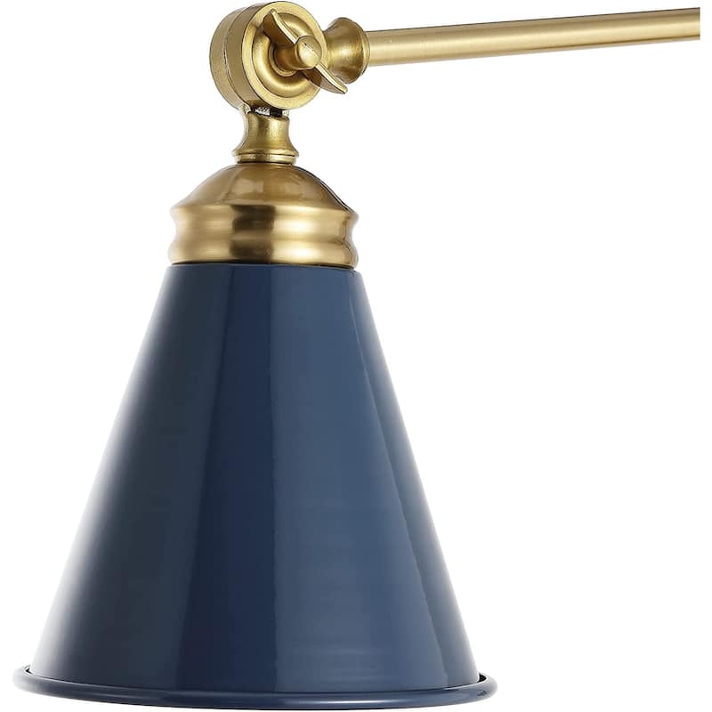 WINGBO 1-Light Vintage Adjustable Swing Arm Wall Sconce with Shade