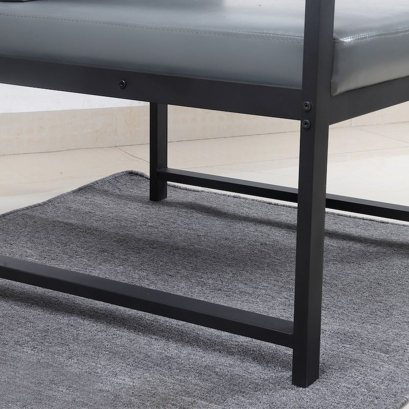 Gray Modern 29.13" Arm Chair with Non-slip Adsorption Feet and Sturdy Metal Frame