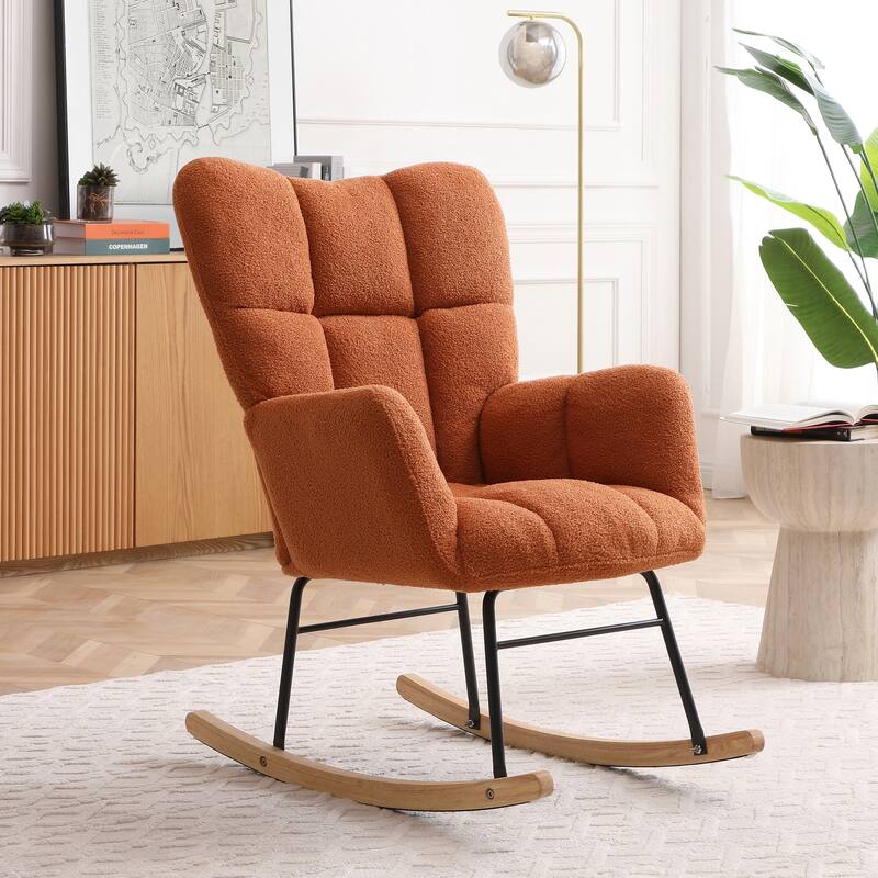 Rocking Chair with Padded Seat & High Back