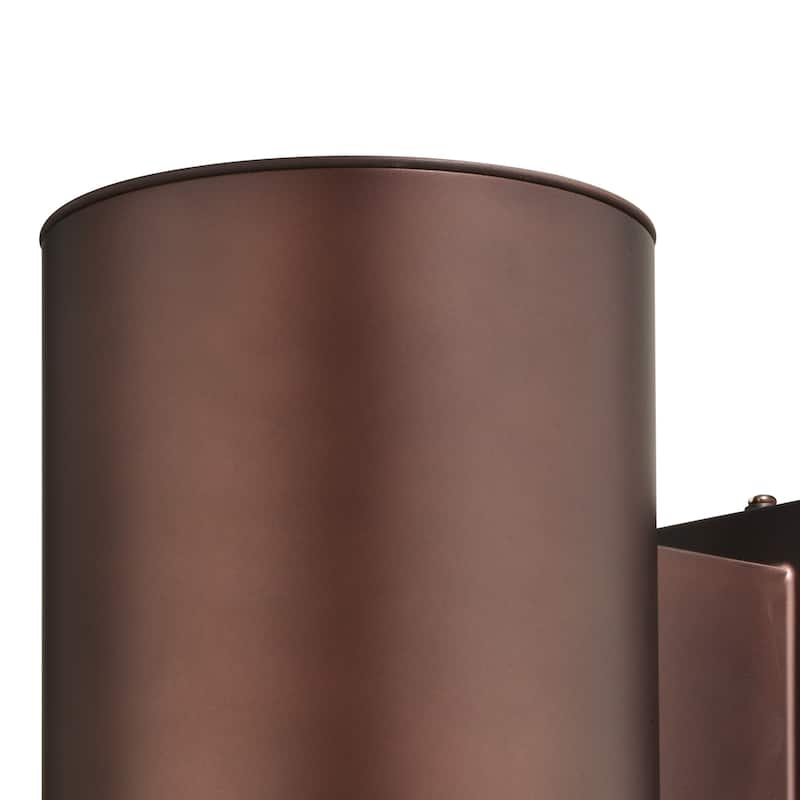 Chiasso Aluminum 1 Light Bronze Dark Sky Cylinder Outdoor Wall Lantern - 5-in W x 7.25-in H x 8-in D
