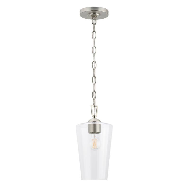 Celino One-Light Pendant with Clear Glass - Brushed Nickel - 5
