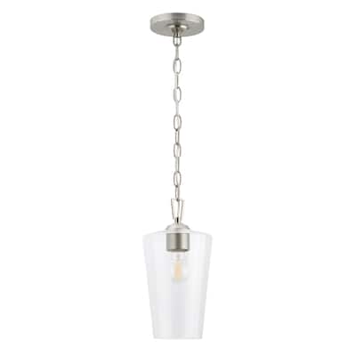 Celino One-Light Pendant with Clear Glass - Brushed Nickel - 5