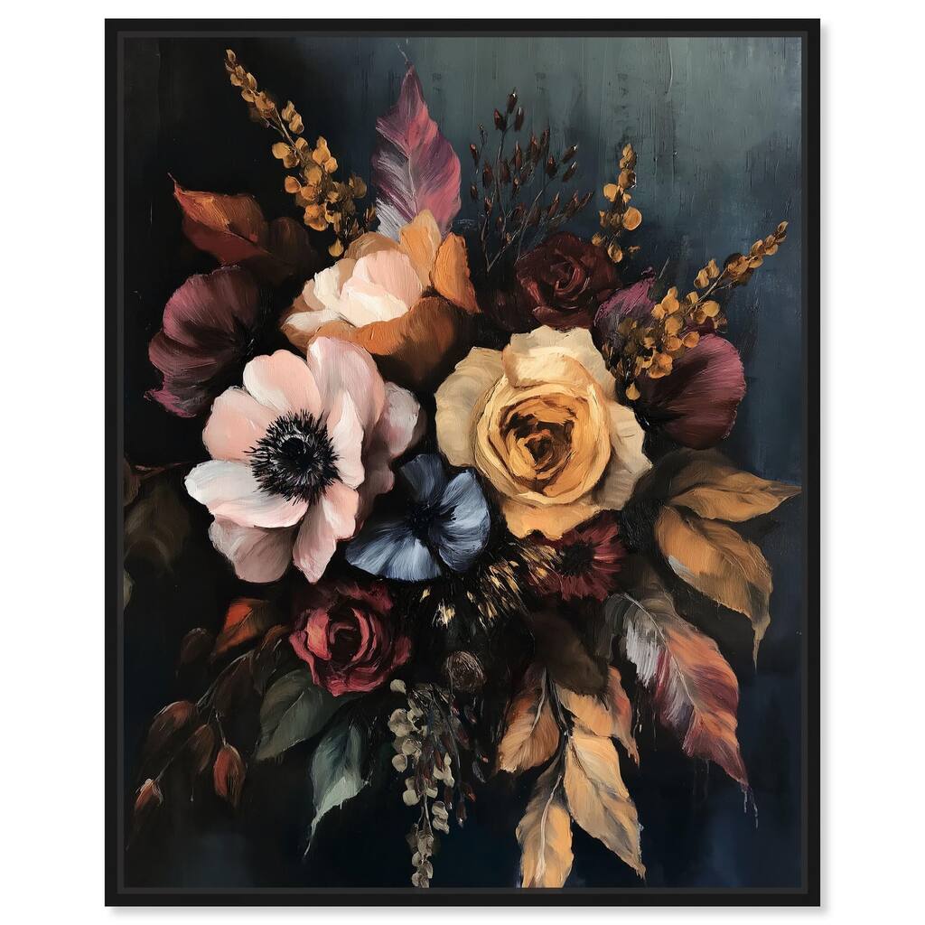 Velvet Night Bloom II Canvas by Art Remedy