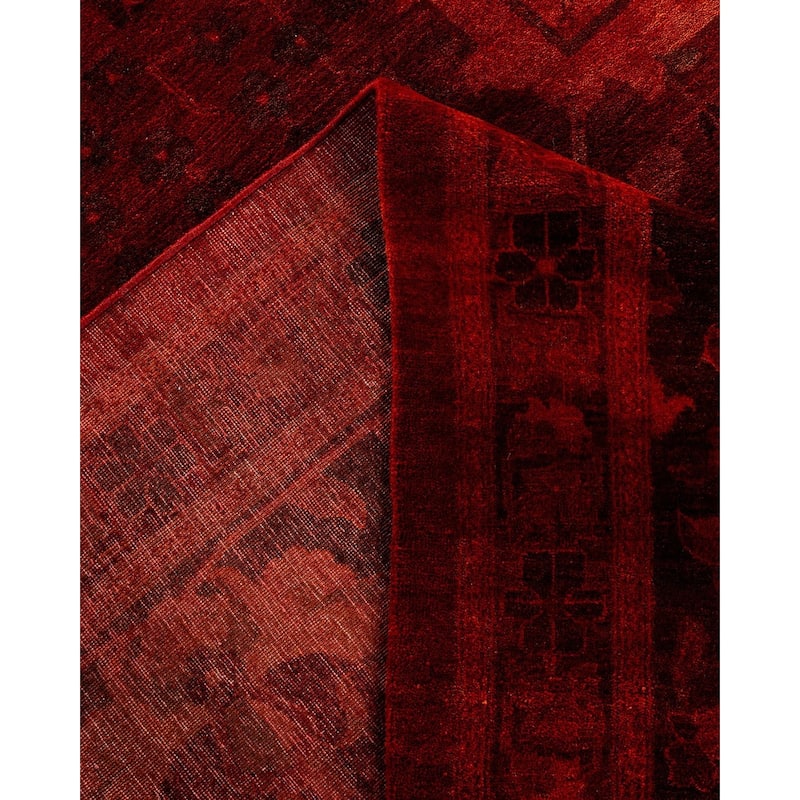 Overdyed, One-of-a-Kind Hand-Knotted Area Rug - Red - 11' 10" x 17' 10"