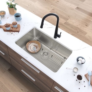 STYLISH 30 inch Stainless Steel 16G Dual Mount Kitchen Sink - 30" x 18" x 9"