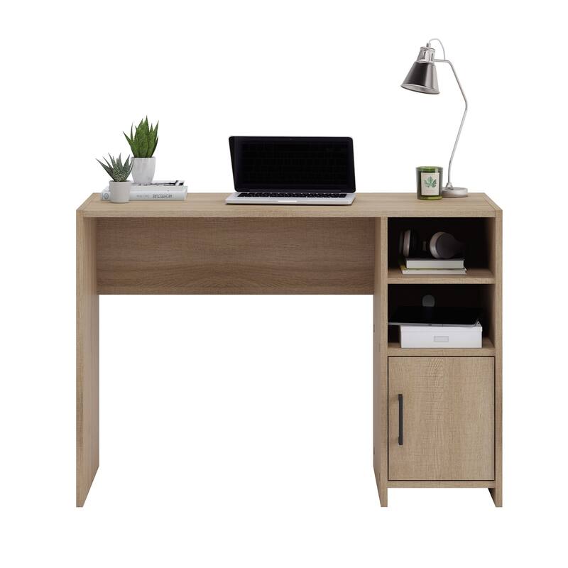 Engineered Wood Transitional Desk with Storage