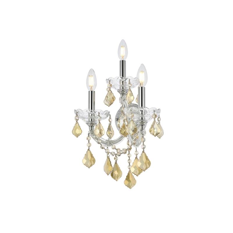 Fleur Illumination Collection Wall Sconce D:12in H:22in E:8.5in Lt:3 Chrome Finish