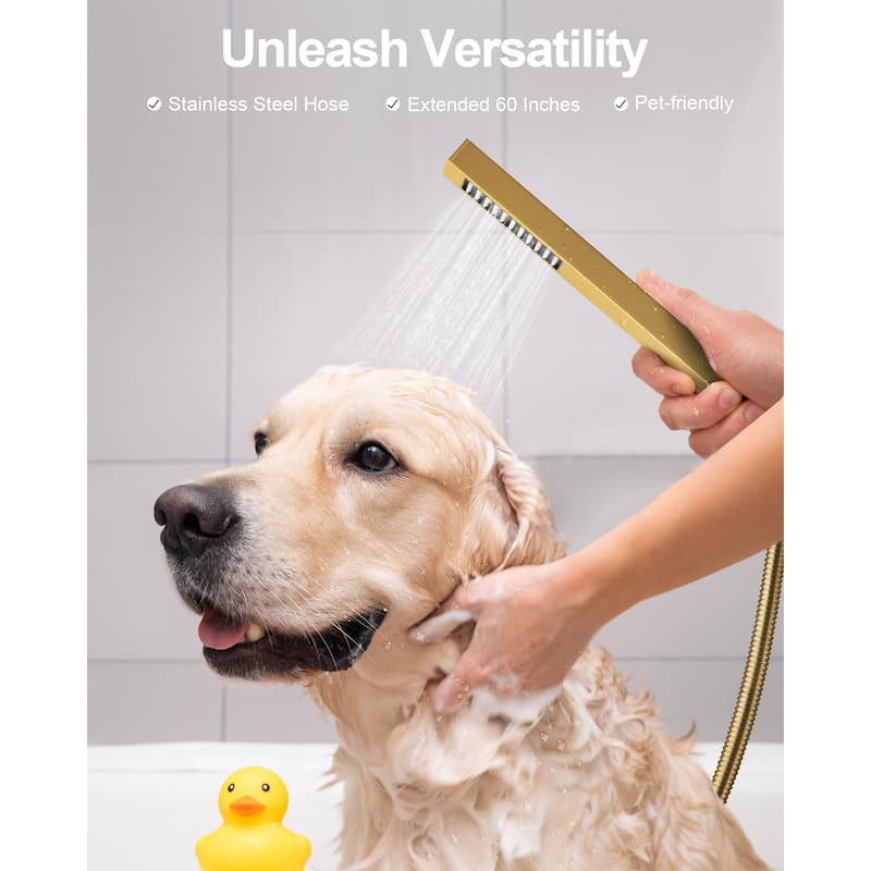 GRANDJOY Shower System 10" High Pressure Rainfall Shower Head with Handheld Spray Combo