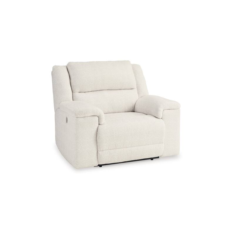 Dino Power Recliner Chair USB Ports and Block Arms, White Polyester