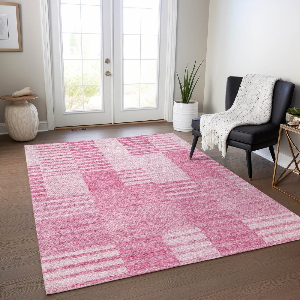 Machine Washable Indoor/ Outdoor Chantille Geometric Contemporary Rug