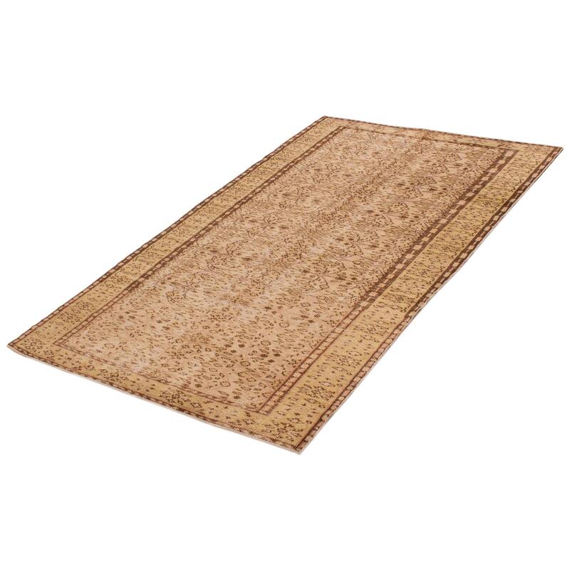 ECARPETGALLERY Hand-knotted Antalya Vintage Cream Wool Rug - 5'0 x 8'0