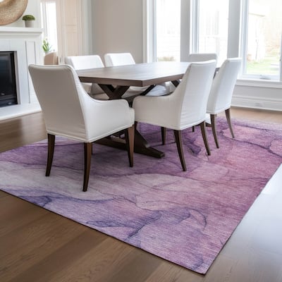 Machine Washable Indoor/ Outdoor Chantille Contemporary Abstract Rug