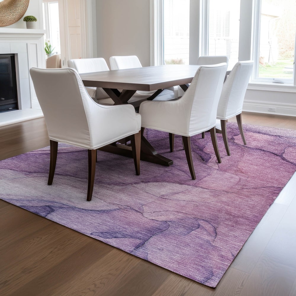 Machine Washable Indoor/ Outdoor Chantille Contemporary Abstract Rug