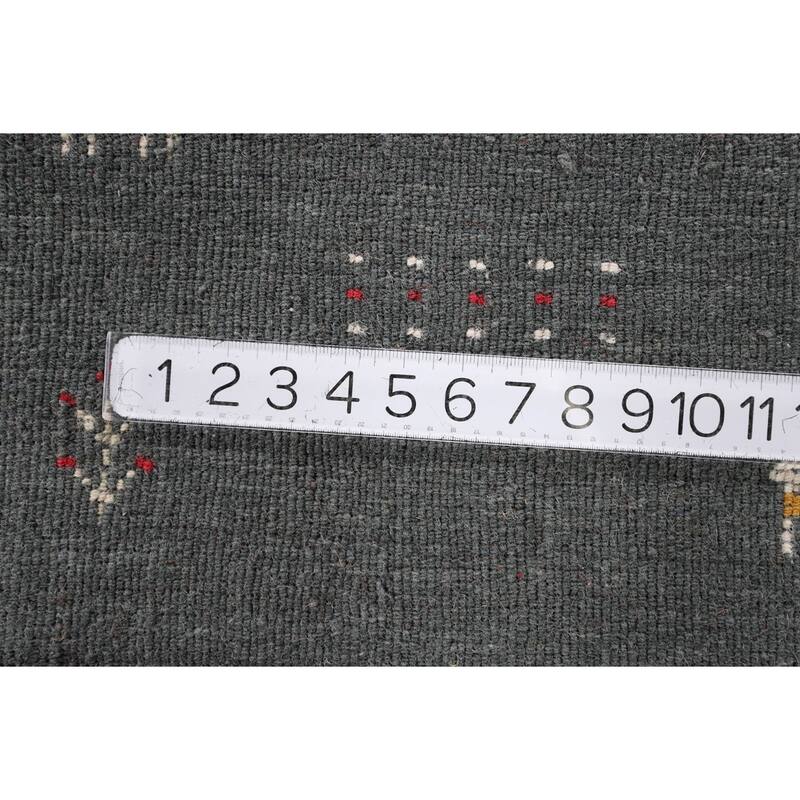 Dark Green Gabbeh Indian Accent Rug Handmade Tribal Wool Carpet - 2'11" x 4'10"