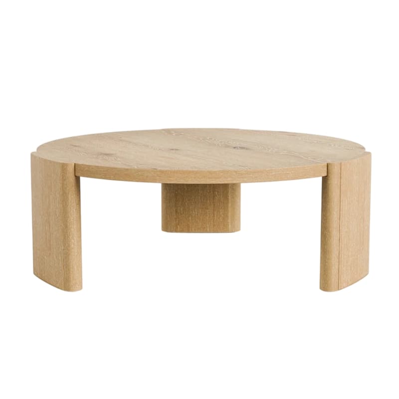 Wooden Coffee Table with Plinth Base in Oak - Oak - Wood