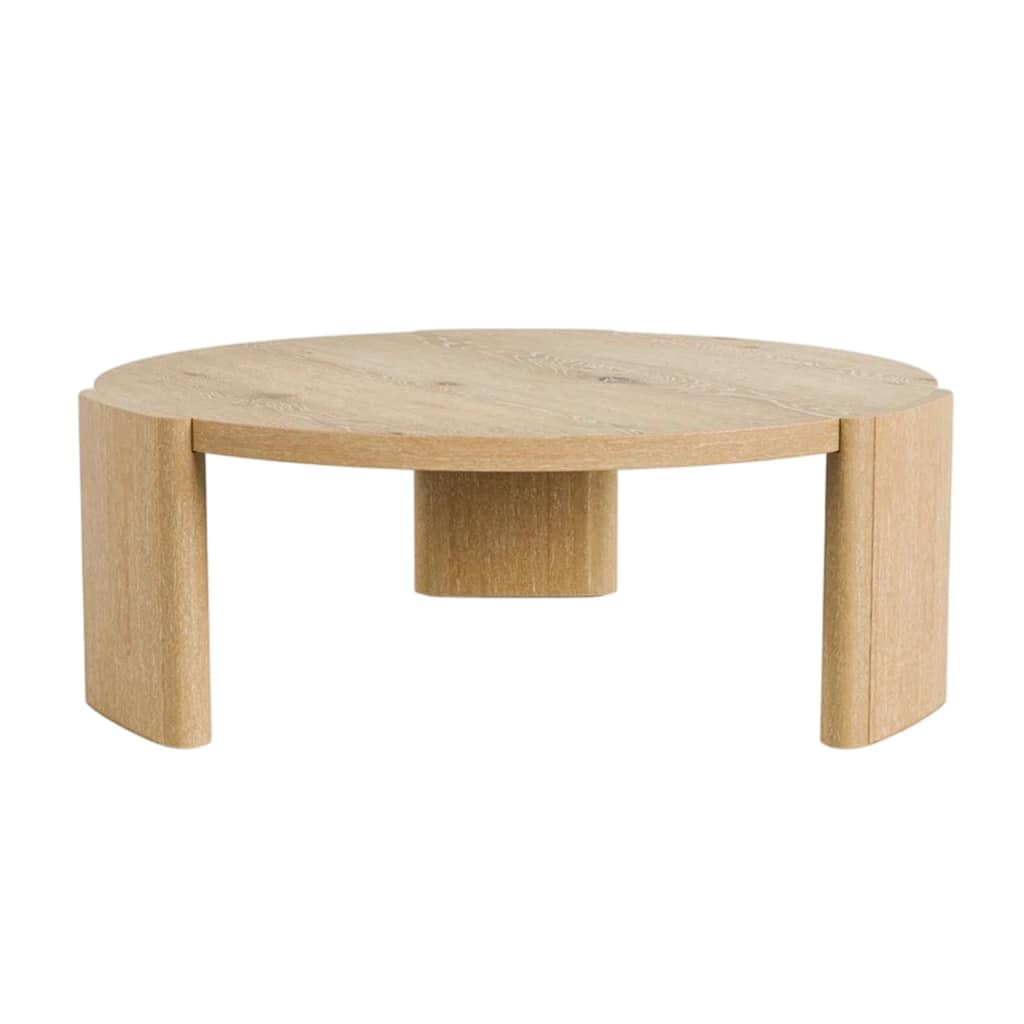 Wooden Coffee Table with Plinth Base in Oak