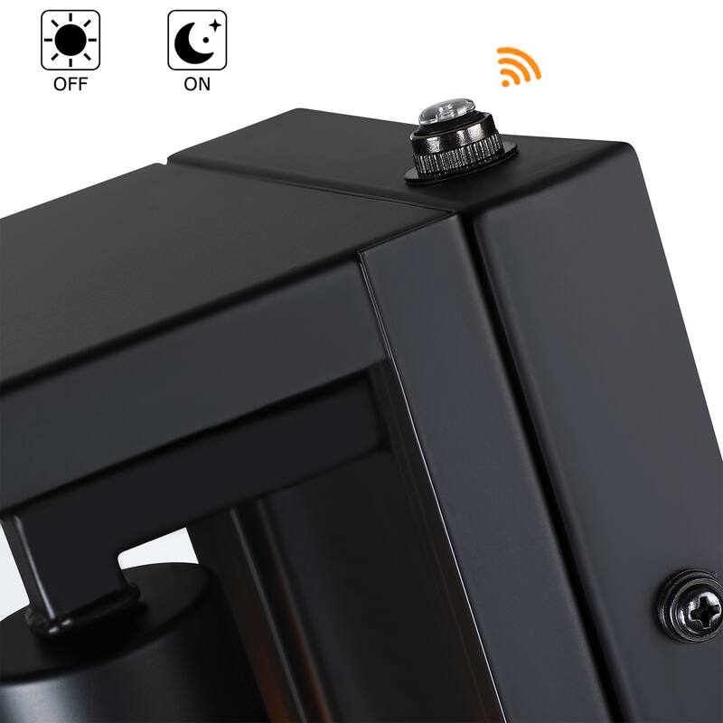 2-pack 1-Light 13.15-in Outdoor dusk-to-dawn sensor Wall Light with Matte Black Finish & Clear glass shade