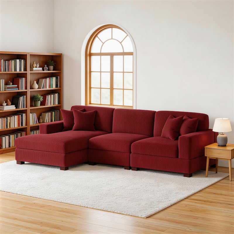 Oversized L-shaped Modular Sectional Sofa with Chaise Lounge