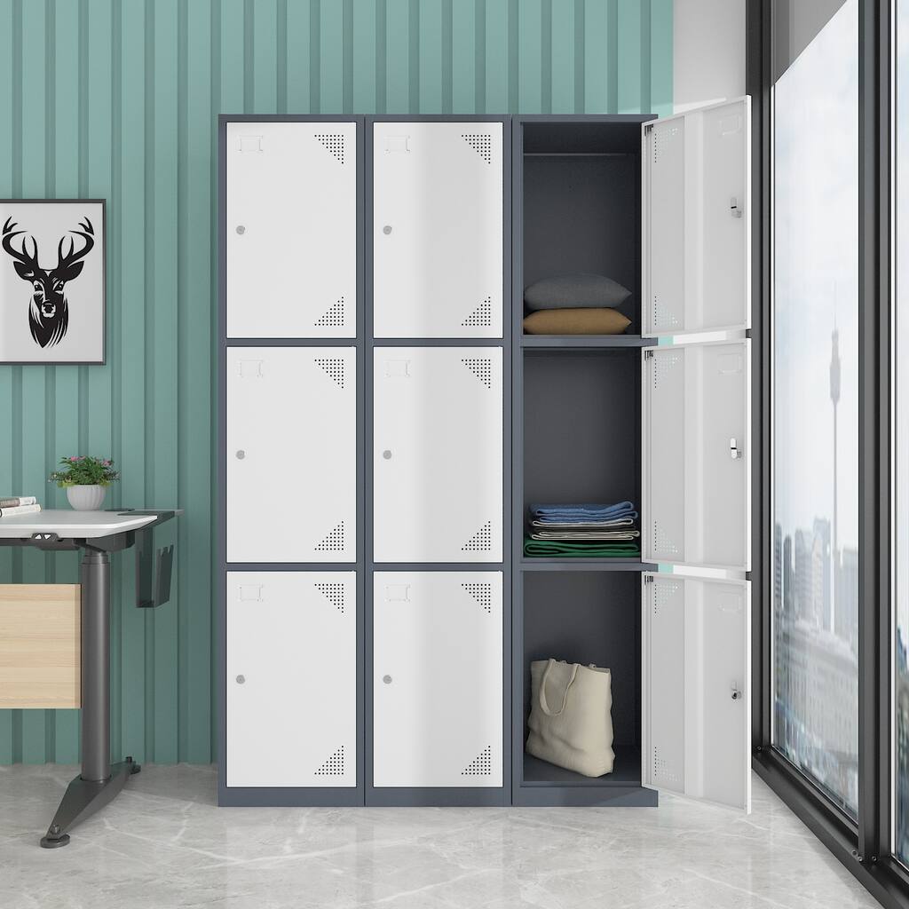 15 Inch Wide Steel Storage Lockers with 3 Doors - N/A - Overstock ...