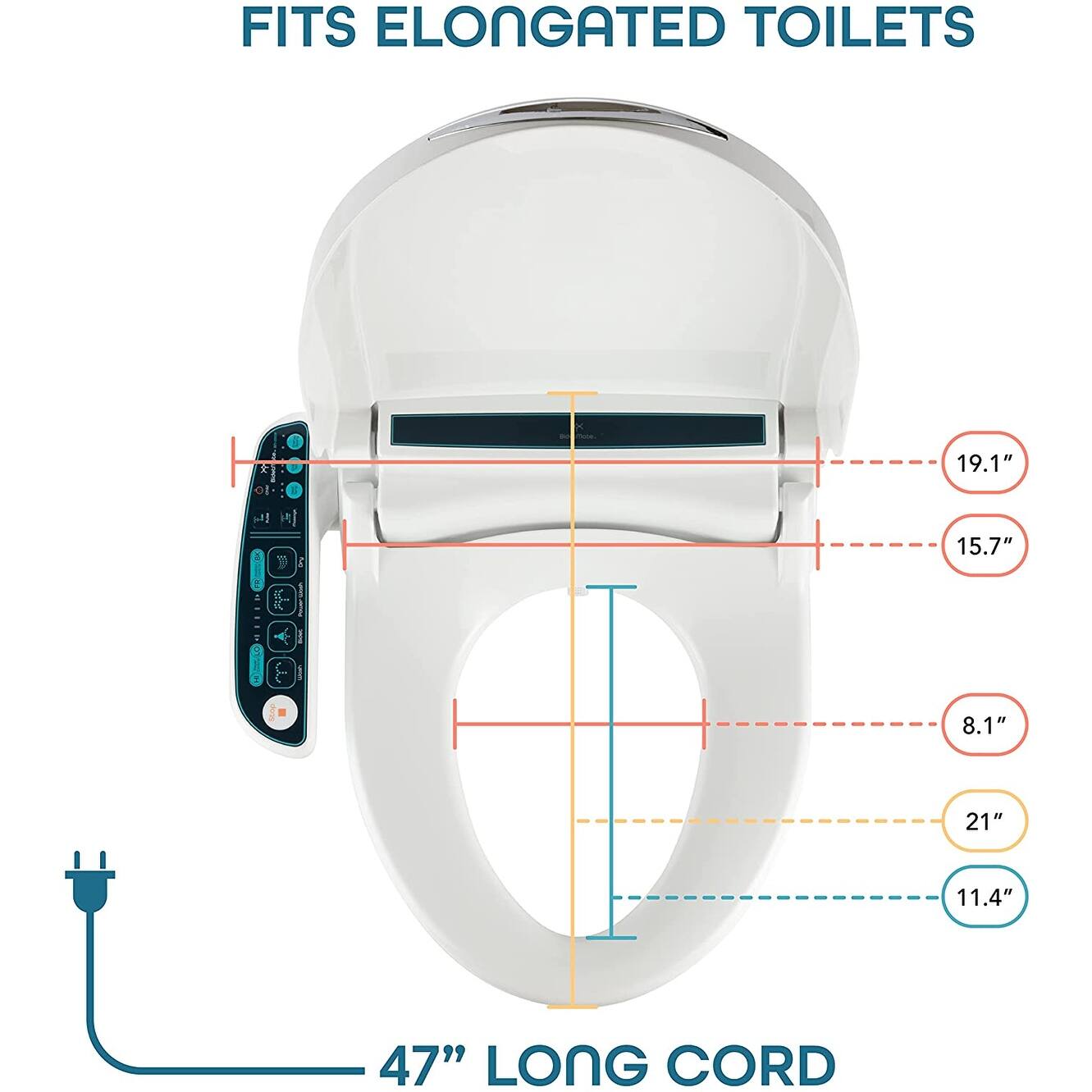 BidetMate 2000 Electric Bidet Toilet Seat Unlimited Heated Water